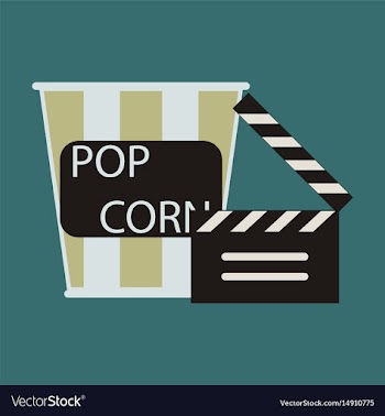 Flat icon popcorn cinema vector image