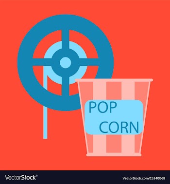 Flat icon popcorn cinema vector image
