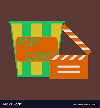 Flat icon popcorn cinema vector image