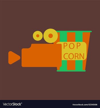 Flat icon popcorn cinema vector image