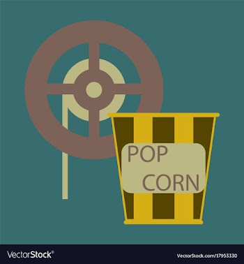 Flat icon popcorn cinema vector image