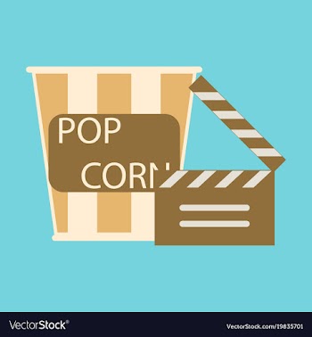 Flat icon popcorn cinema vector image