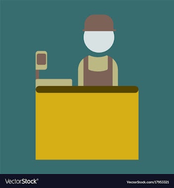 Flat icon seller of movie tickets vector image