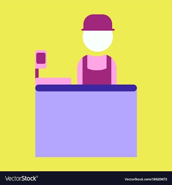 Flat icon seller of movie tickets vector image