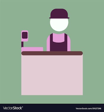Flat icon seller of movie tickets vector image