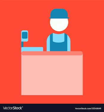 Flat icon seller of movie vector image