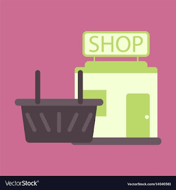 Flat icon shop basket vector image