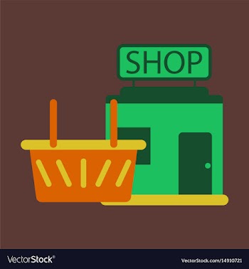 Flat icon shop basket vector image