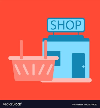 Flat icon shop basket vector image