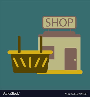 Flat icon shop basket vector image