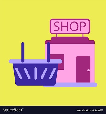 Flat icon shop basket vector image