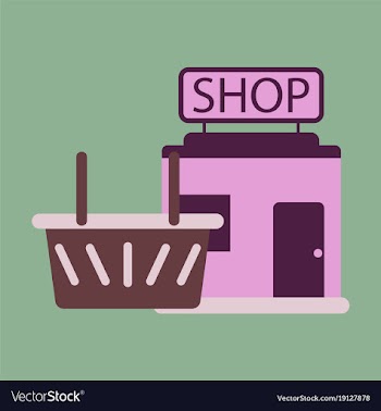 Flat icon shop basket vector image