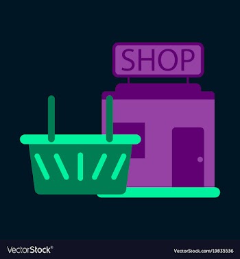 Flat icon shop basket vector image