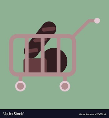 Flat icon shop cart with food vector image