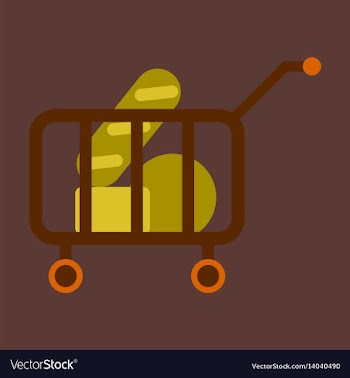 Flat icon shop cart with vector image