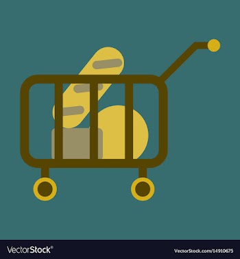 Flat icon shop cart with vector image