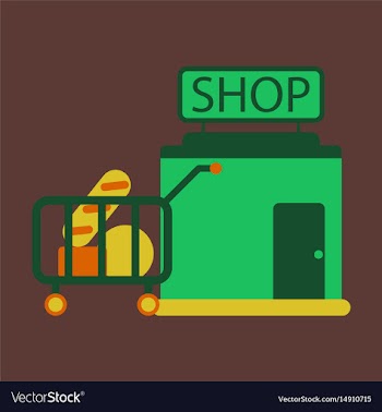Flat icon shop cart with vector image