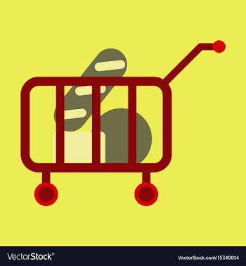 Flat icon shop cart with vector image