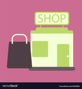 Flat icon shop package vector image