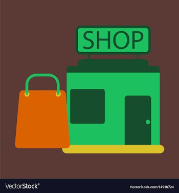 Flat icon shop package vector image