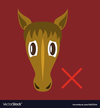 Flat icon silhouette of a horses head vector image