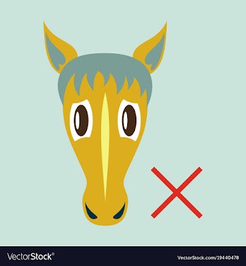 Flat icon silhouette of a horses head vector image