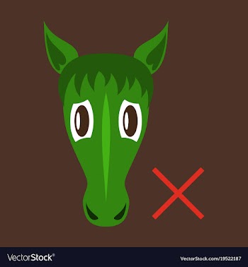 Flat icon silhouette of a horses head vector image