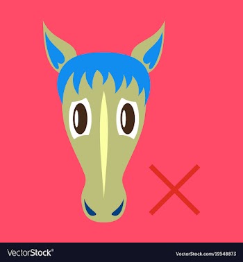 Flat icon silhouette of a horses head vector image