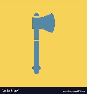 Flat icon steel ax vector image