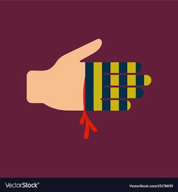 Flat icon stylish background bloody hand vector image