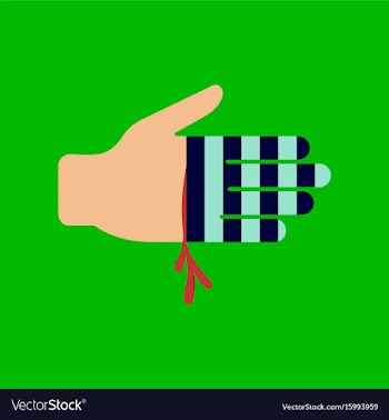 Flat icon stylish background bloody hand vector image