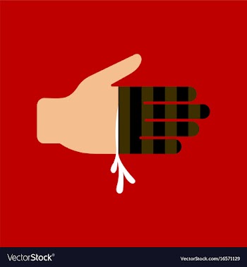 Flat icon stylish background bloody hand vector image