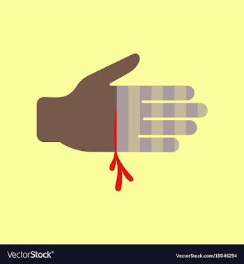 Flat icon stylish background bloody hand vector image