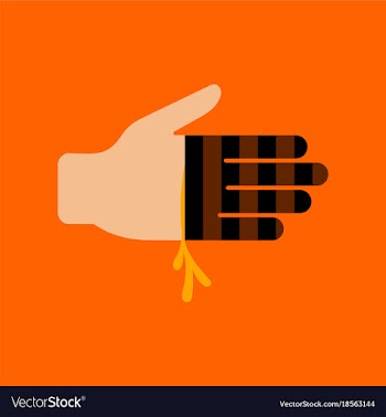 Flat icon stylish background bloody hand vector image