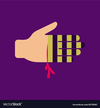 Flat icon stylish background bloody hand vector image