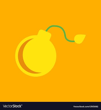 Flat icon stylish background bomb vector image