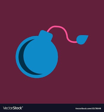 Flat icon stylish background bomb vector image