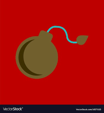 Flat icon stylish background bomb vector image
