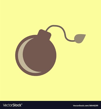 Flat icon stylish background bomb vector image
