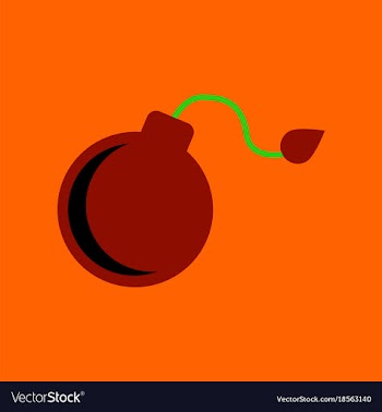 Flat icon stylish background bomb vector image