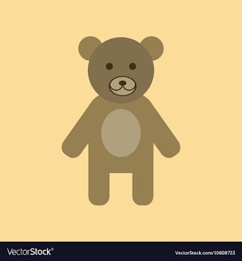Flat icon stylish background cartoon bear vector image