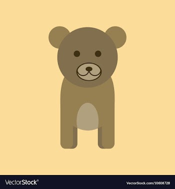 Flat icon stylish background cartoon bear vector image