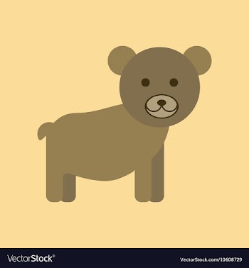 Flat icon stylish background cartoon bear vector image