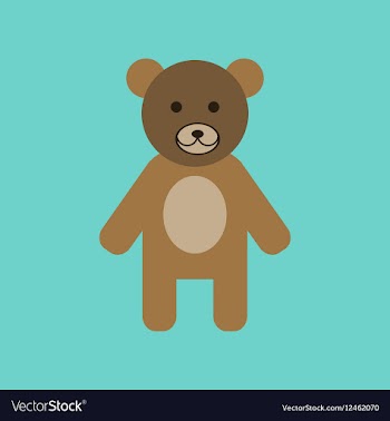 Flat icon stylish background cartoon bear vector image