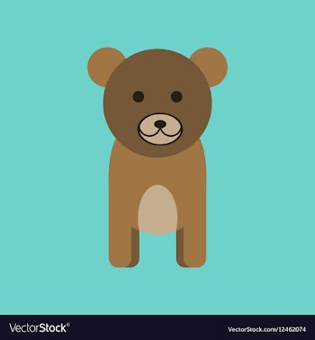 Flat icon stylish background cartoon bear vector image