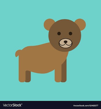 Flat icon stylish background cartoon bear vector image