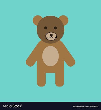 Flat icon stylish background cartoon bear vector image