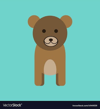 Flat icon stylish background cartoon bear vector image
