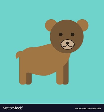 Flat icon stylish background cartoon bear vector image