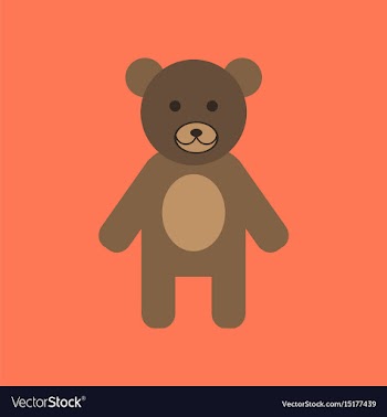 Flat icon stylish background cartoon bear vector image